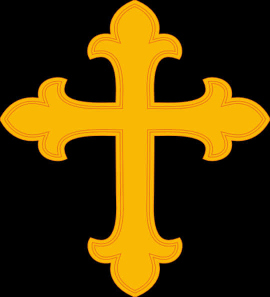 Golden_ Fleur_de_ Lis_ Cross PNG image