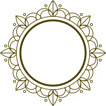 Golden Floral Frame Design PNG image