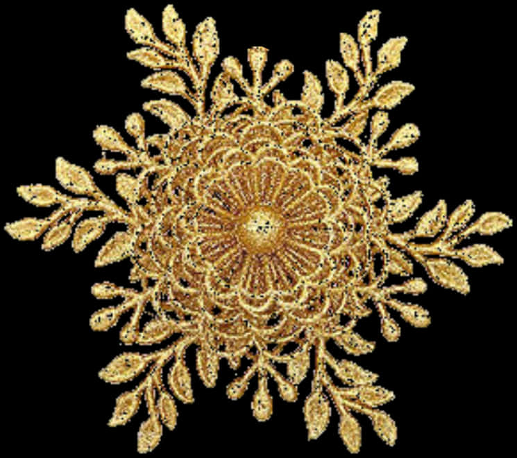 Golden Floral Mandala Design PNG image