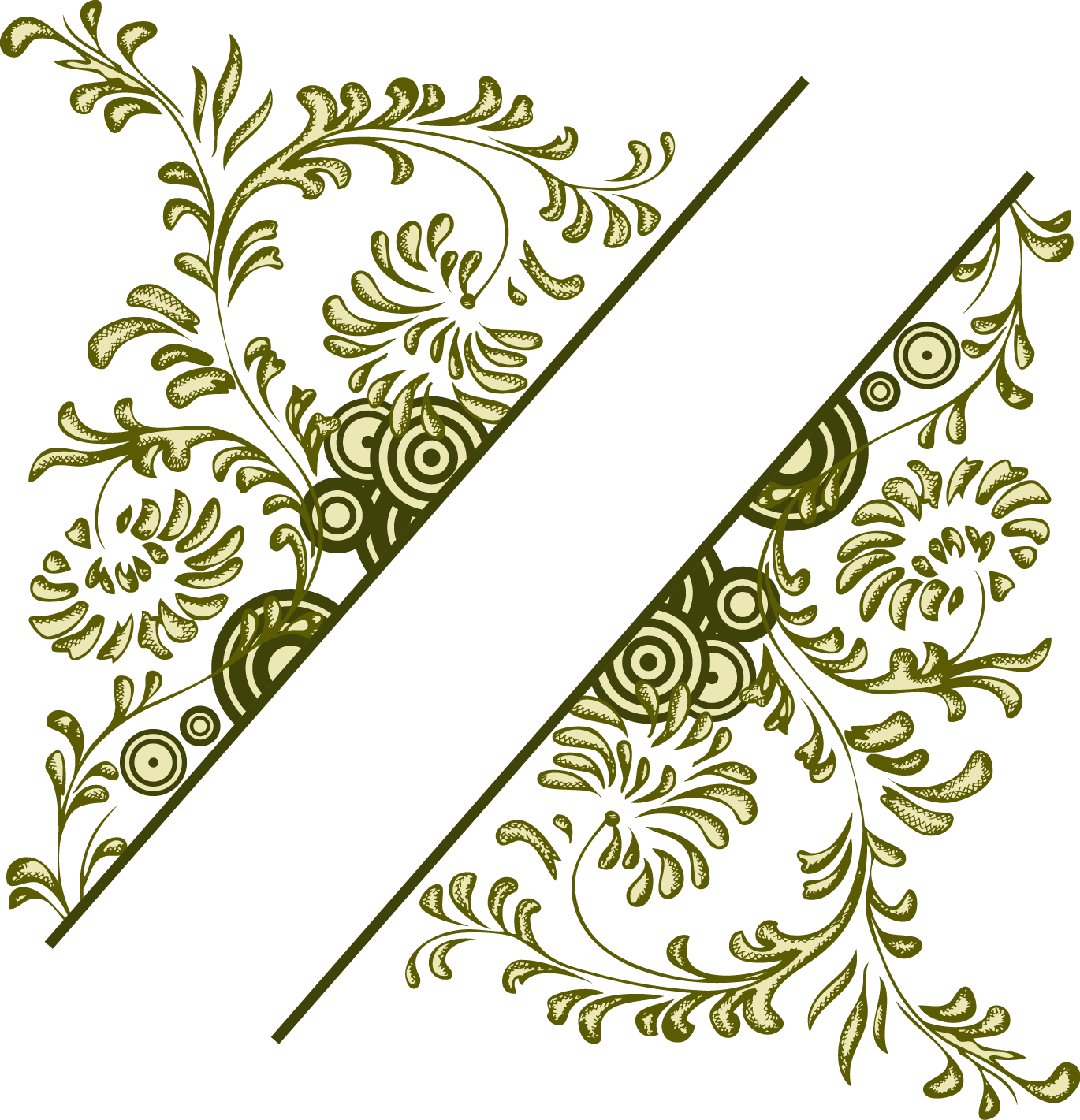 Golden Floral Vector Design PNG image