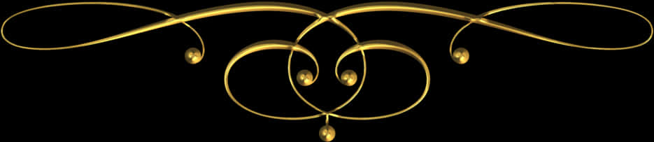 Golden Flourish Design Element PNG image