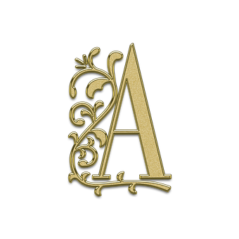 Golden Flourish Letter A PNG image