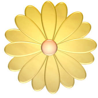 Golden Flower Illustration PNG image