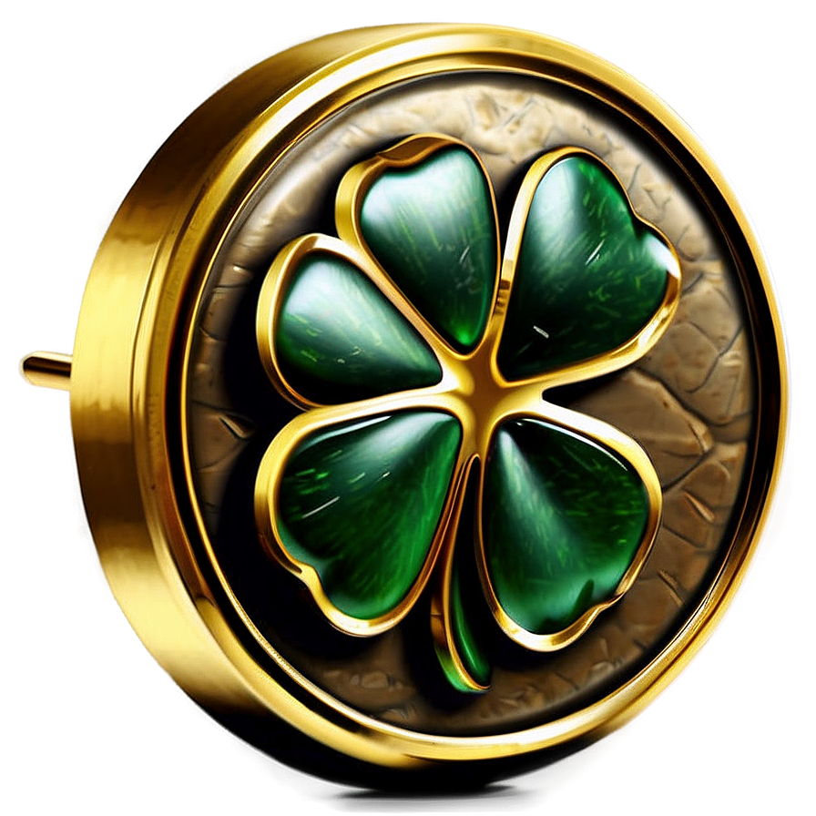 Golden Four Leaf Clover Png Dsq7 PNG image