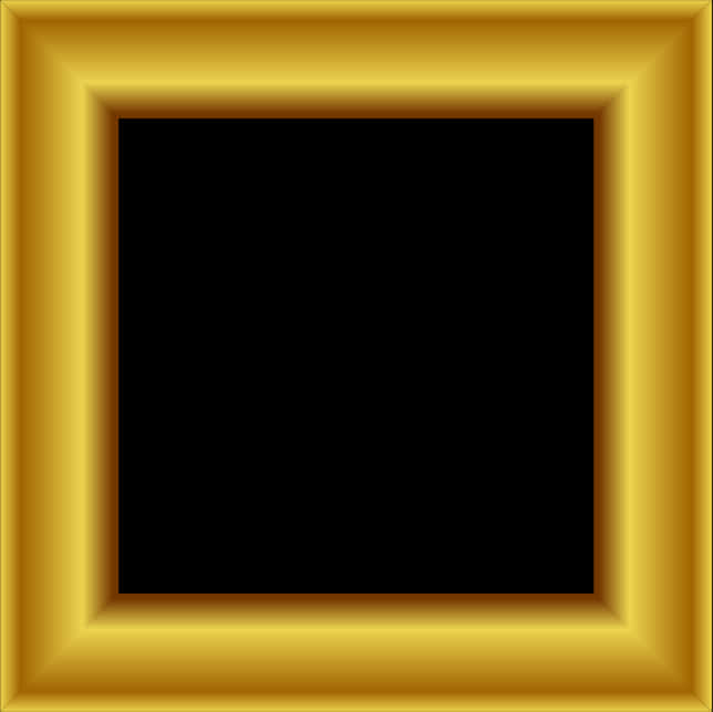 Golden Frame Black Center PNG image