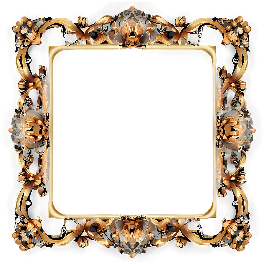 Golden Frame With Lace Png 92 PNG image