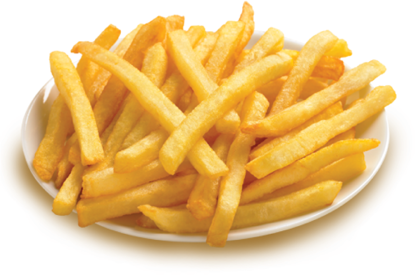 Golden French Fries Plate PNG image