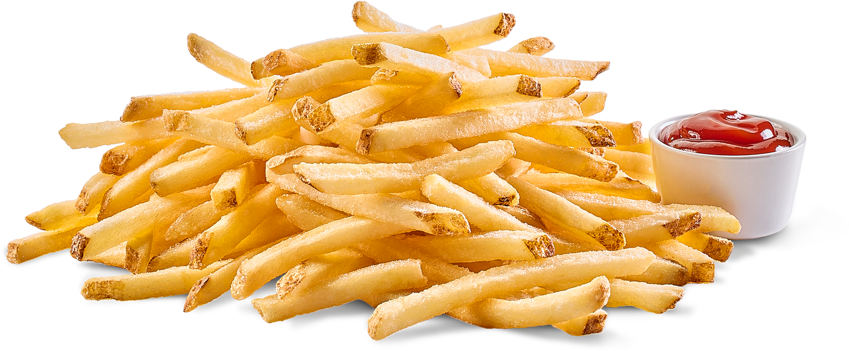 Golden French Frieswith Ketchup Dip PNG image