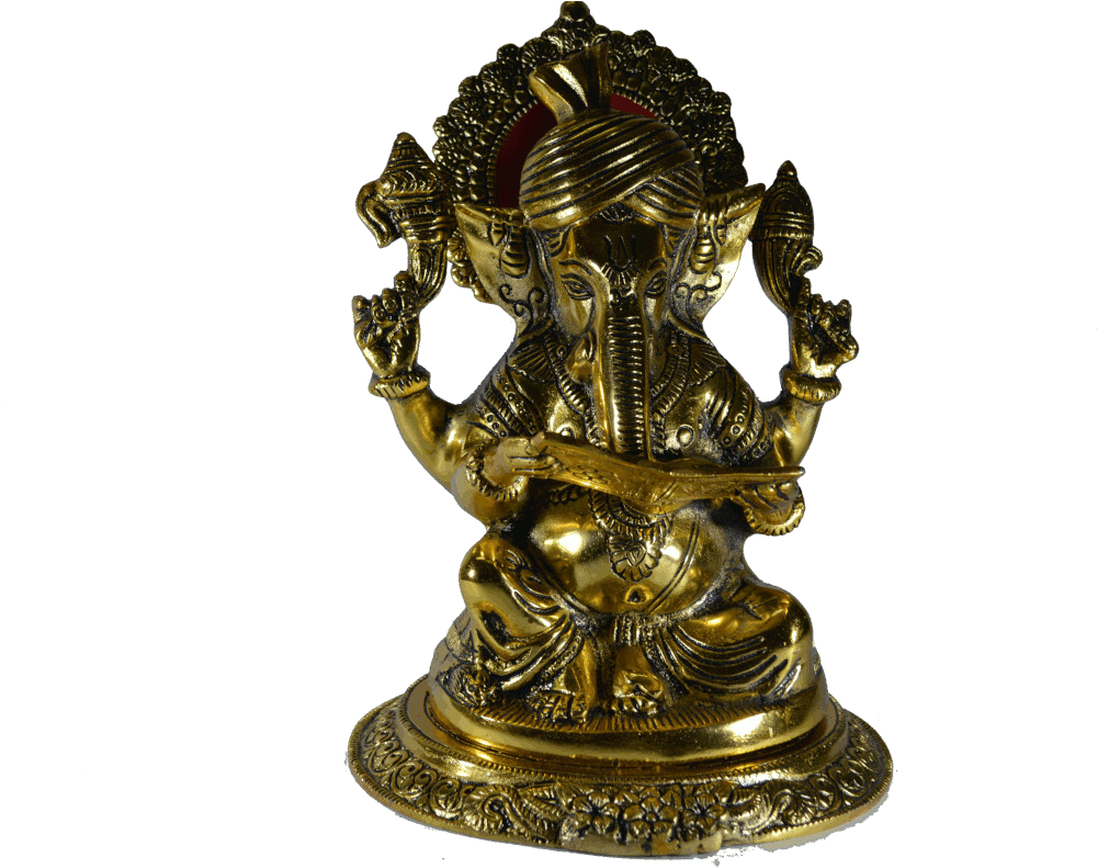 Golden Ganesh Statue PNG image