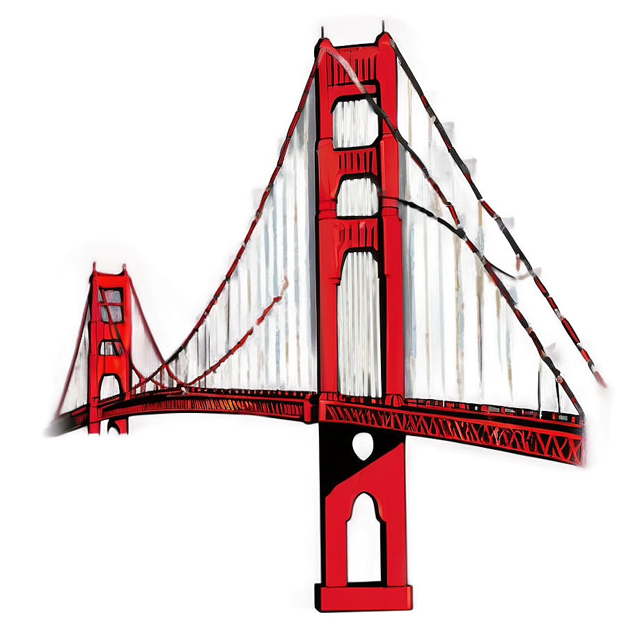 Golden Gate Bridge Artistic Illustration Png Ndb PNG image