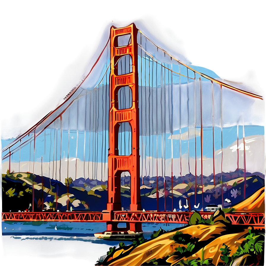 Golden Gate Bridge Artistic Illustration Png Yvc41 PNG image