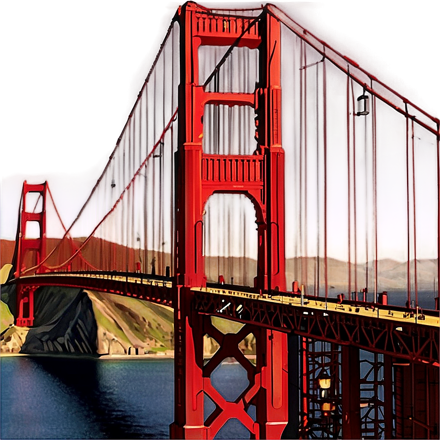 Golden Gate Bridge During Golden Hour Png 93 PNG image