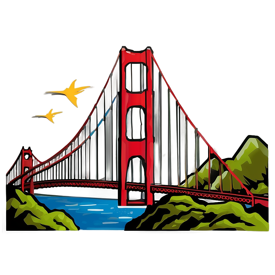 Golden Gate Bridge Iconic Landmark Png 06122024 PNG image