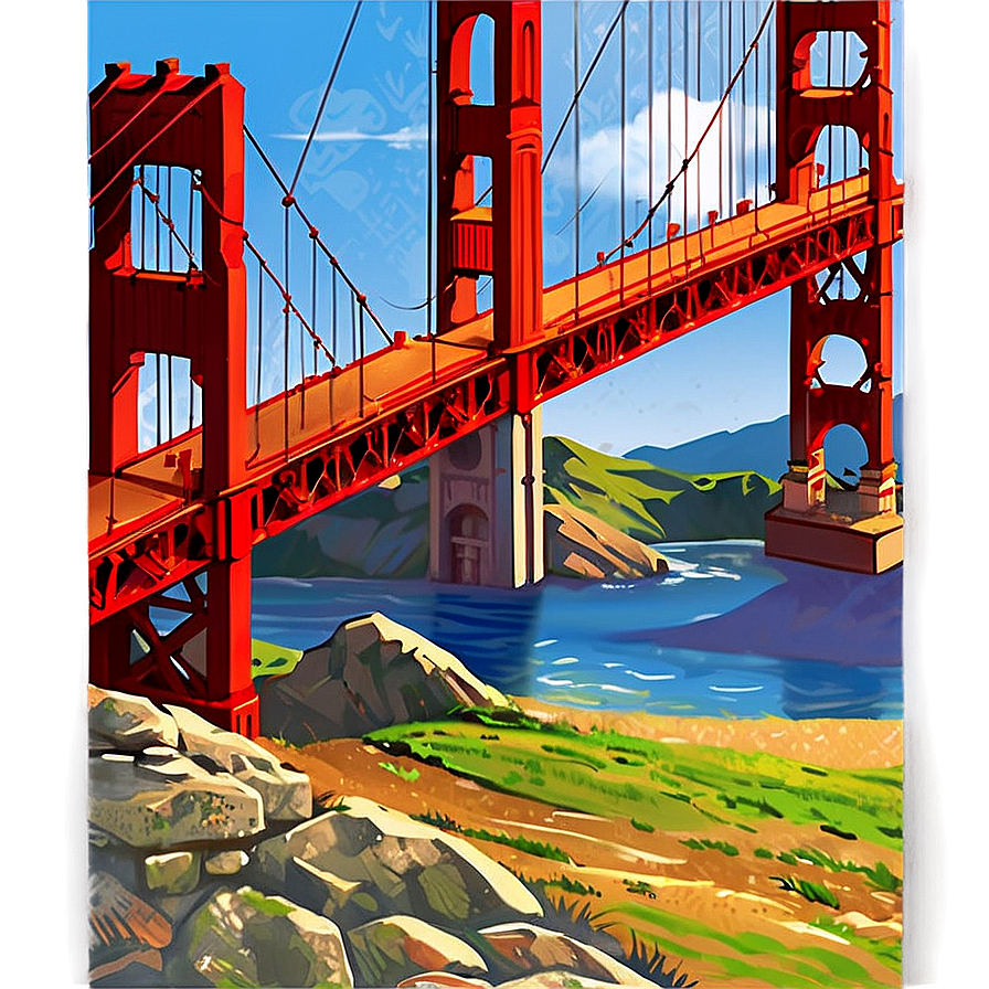 Golden Gate Bridge In Summer Sunshine Png Orv62 PNG image