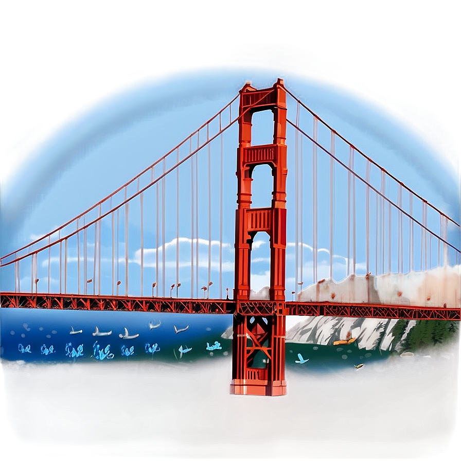 Golden Gate Bridge Panoramic View Png Uer PNG image