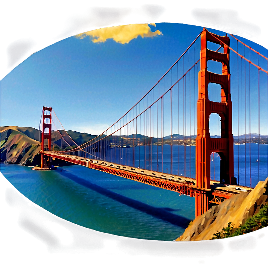 Golden Gate Bridge Panoramic View Png Wgu PNG image