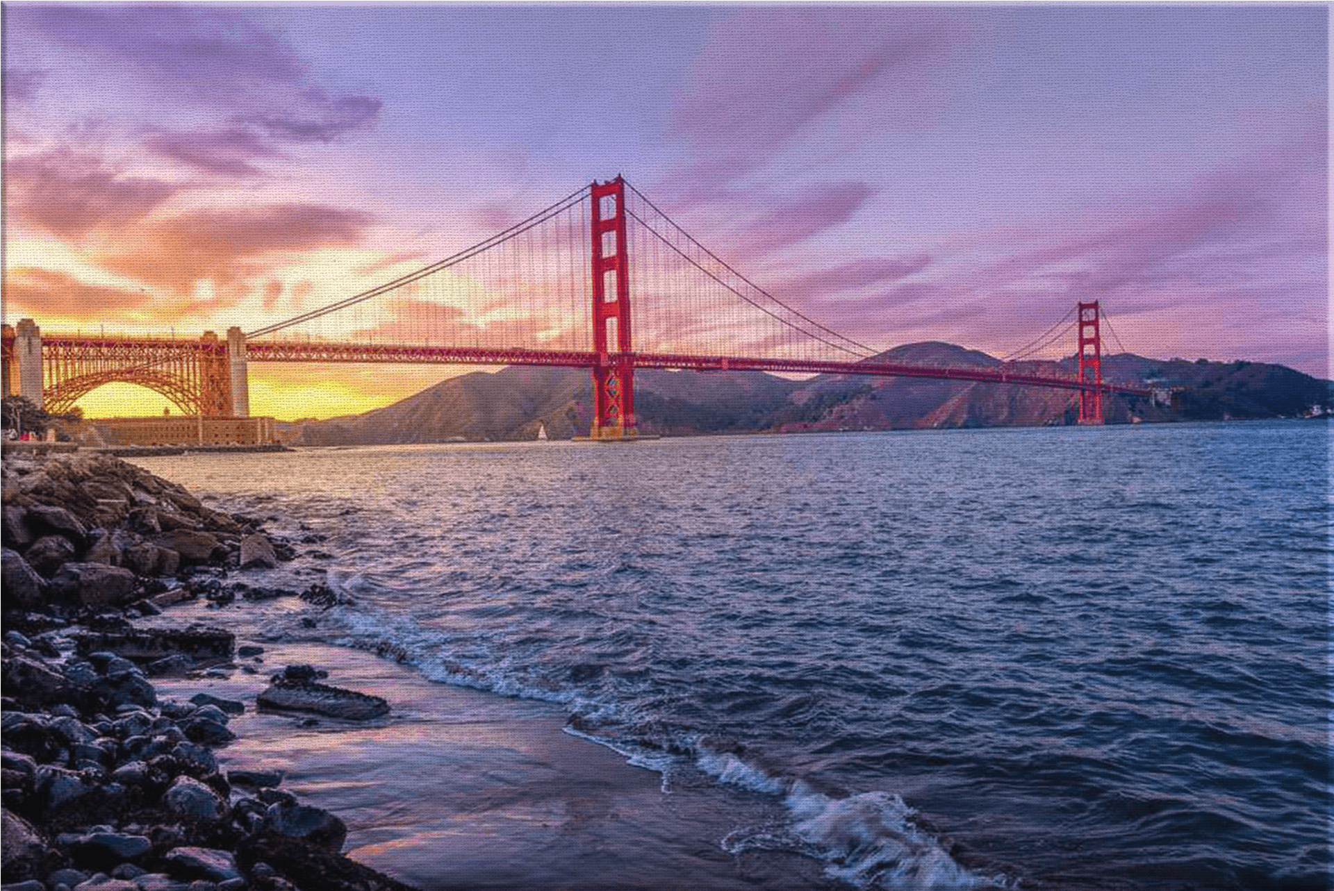 Golden Gate Bridge Sunset View PNG image