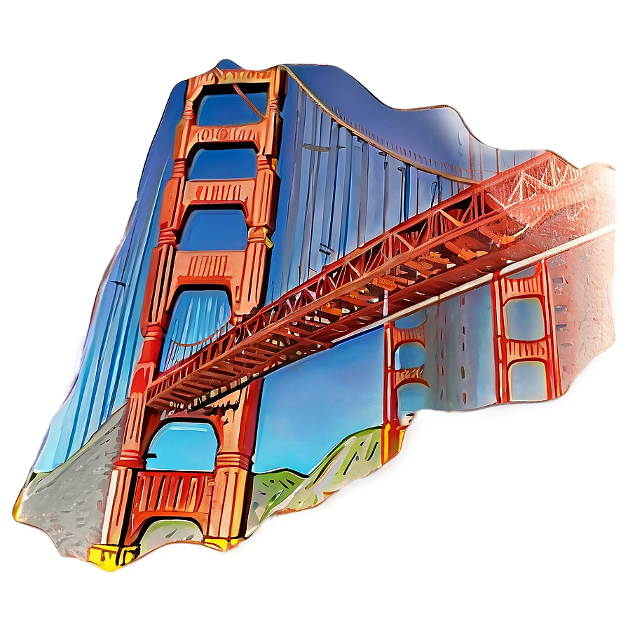 Golden Gate Bridge With Bay View Png Pwi PNG image