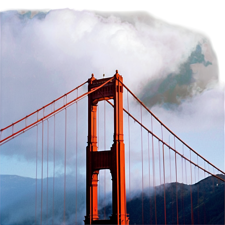 Golden Gate Bridge With Fog Rolling In Png 18 PNG image