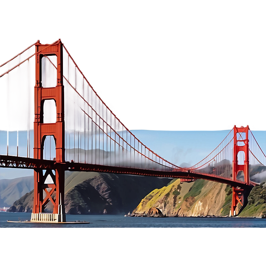 Golden Gate Bridge With Fog Rolling In Png Khy94 PNG image