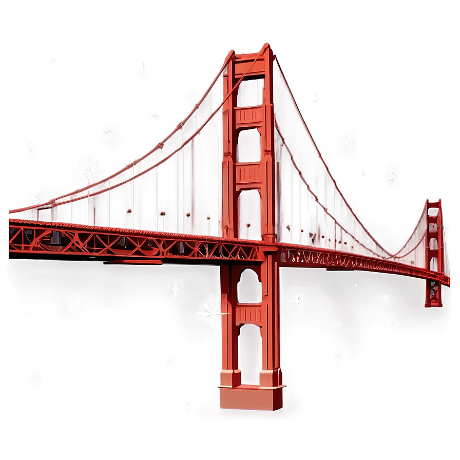 Golden Gate Bridge With Starry Night Png Pwd PNG image