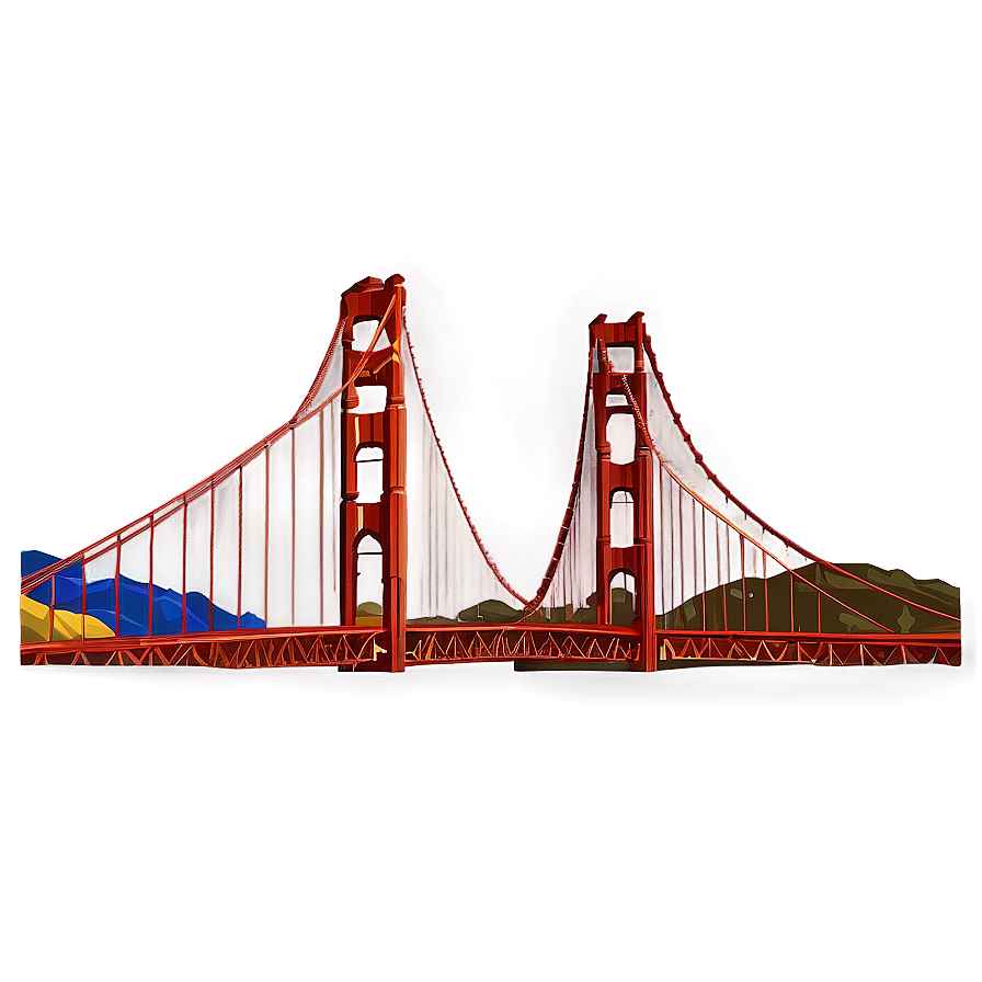 Golden Gate Bridge With Starry Night Png Wco PNG image