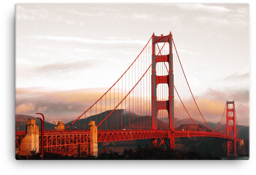 Golden Gate Bridgeat Sunset PNG image