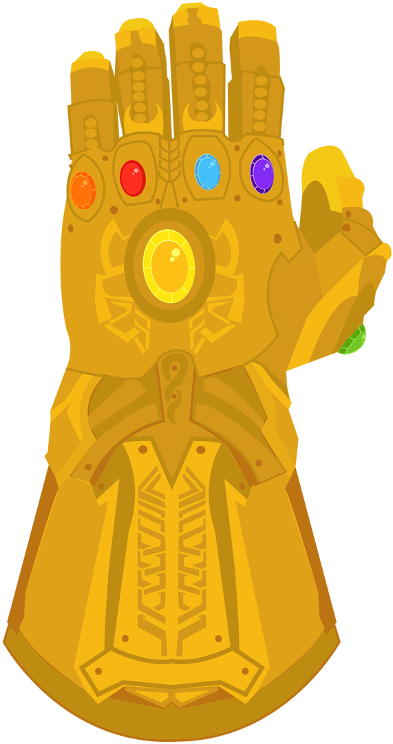 Golden Gauntletwith Infinity Stones PNG image