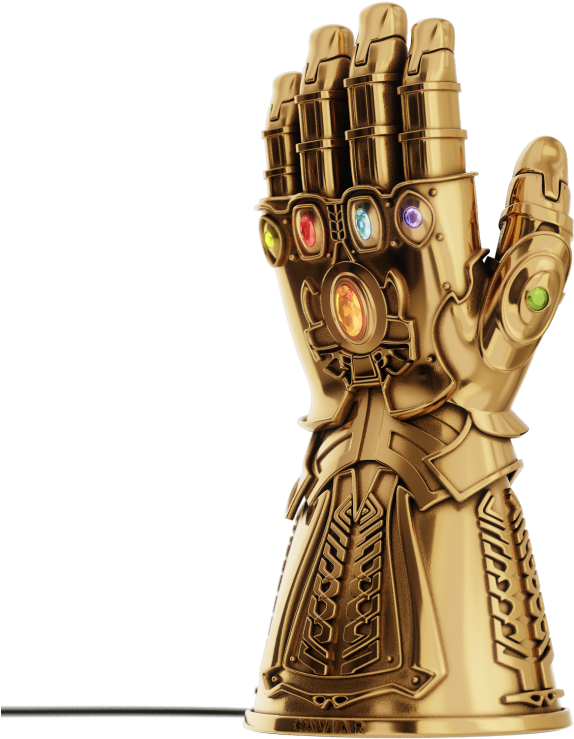 Golden Gauntletwith Infinity Stones PNG image