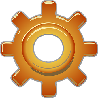 Golden Gear Icon PNG image