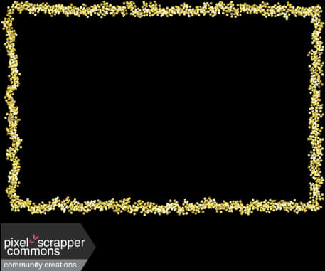 Golden Glitter Frame Border PNG image