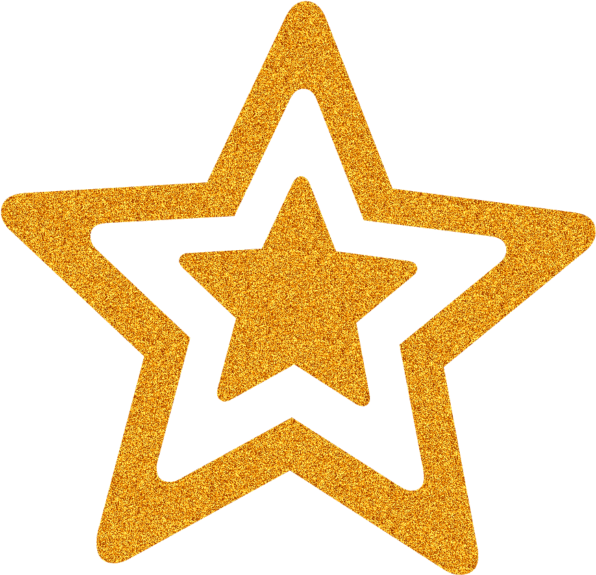 Golden Glitter Star Graphic PNG image