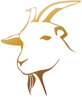 Golden Goat Silhouette PNG image
