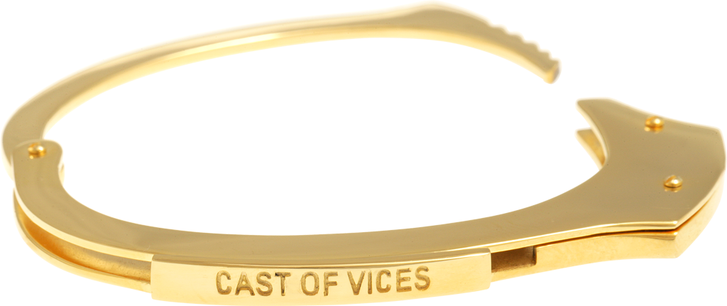 Golden Handcuff Bracelet Design PNG image