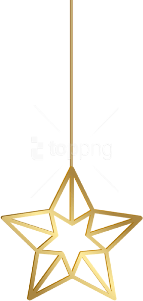 Golden Hanging Star Clipart PNG image