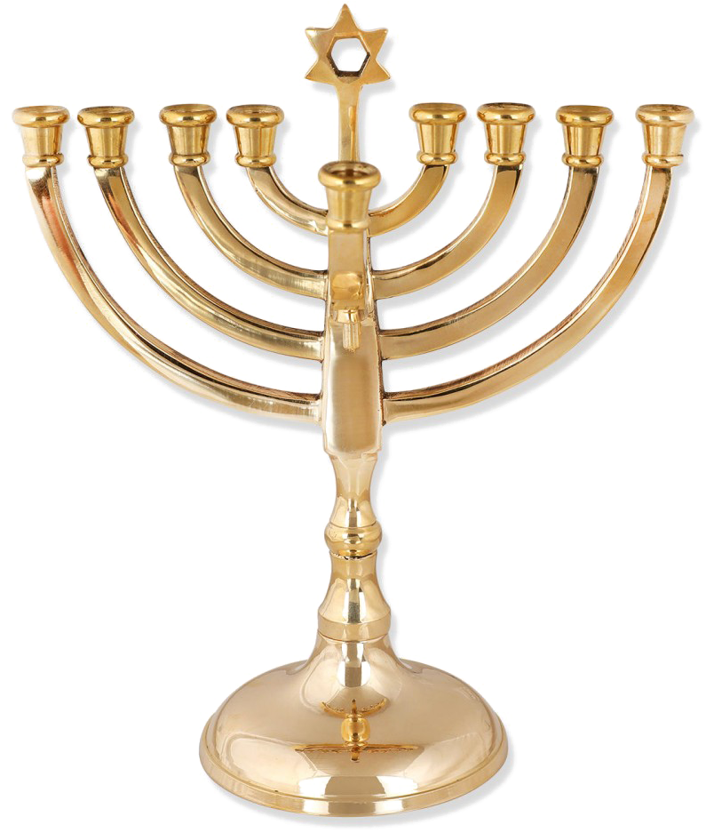 Golden Hanukkah Menorah PNG image