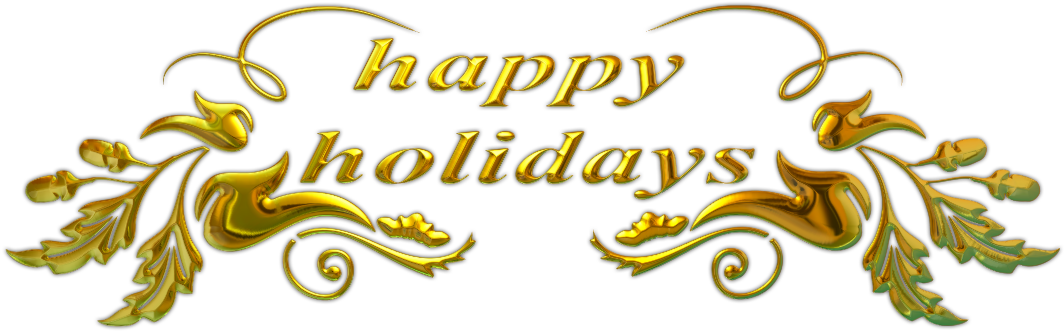 Golden Happy Holidays Text Decoration PNG image