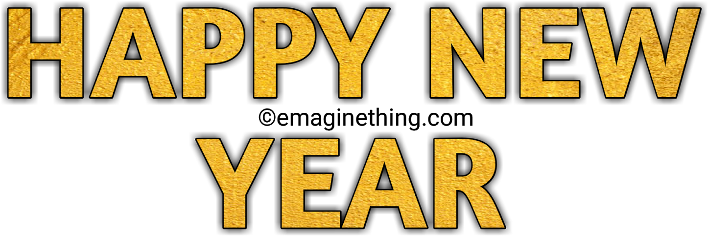 Golden_ Happy_ New_ Year_ Text_ Sticker PNG image