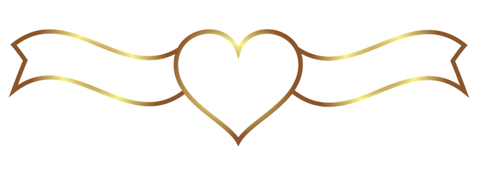 Golden Heart Banner Design PNG image
