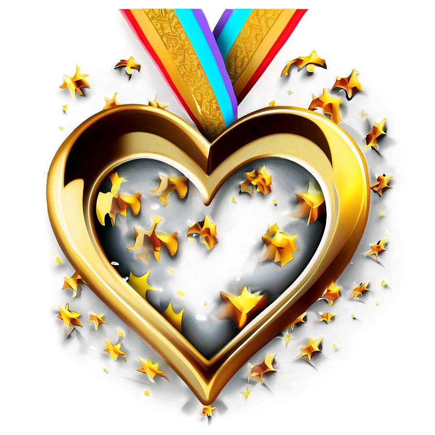 Golden Heart Clipart Luxury Png 05252024 PNG image