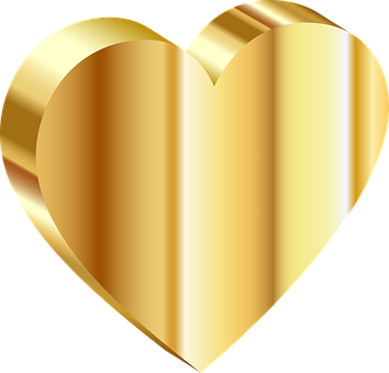 Golden Heart Icon PNG image