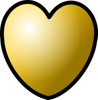 Golden Heart Icon PNG image