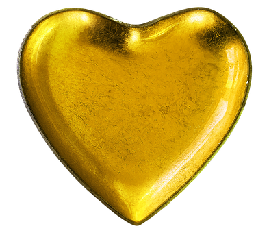 Golden Heart Shaped Object PNG image