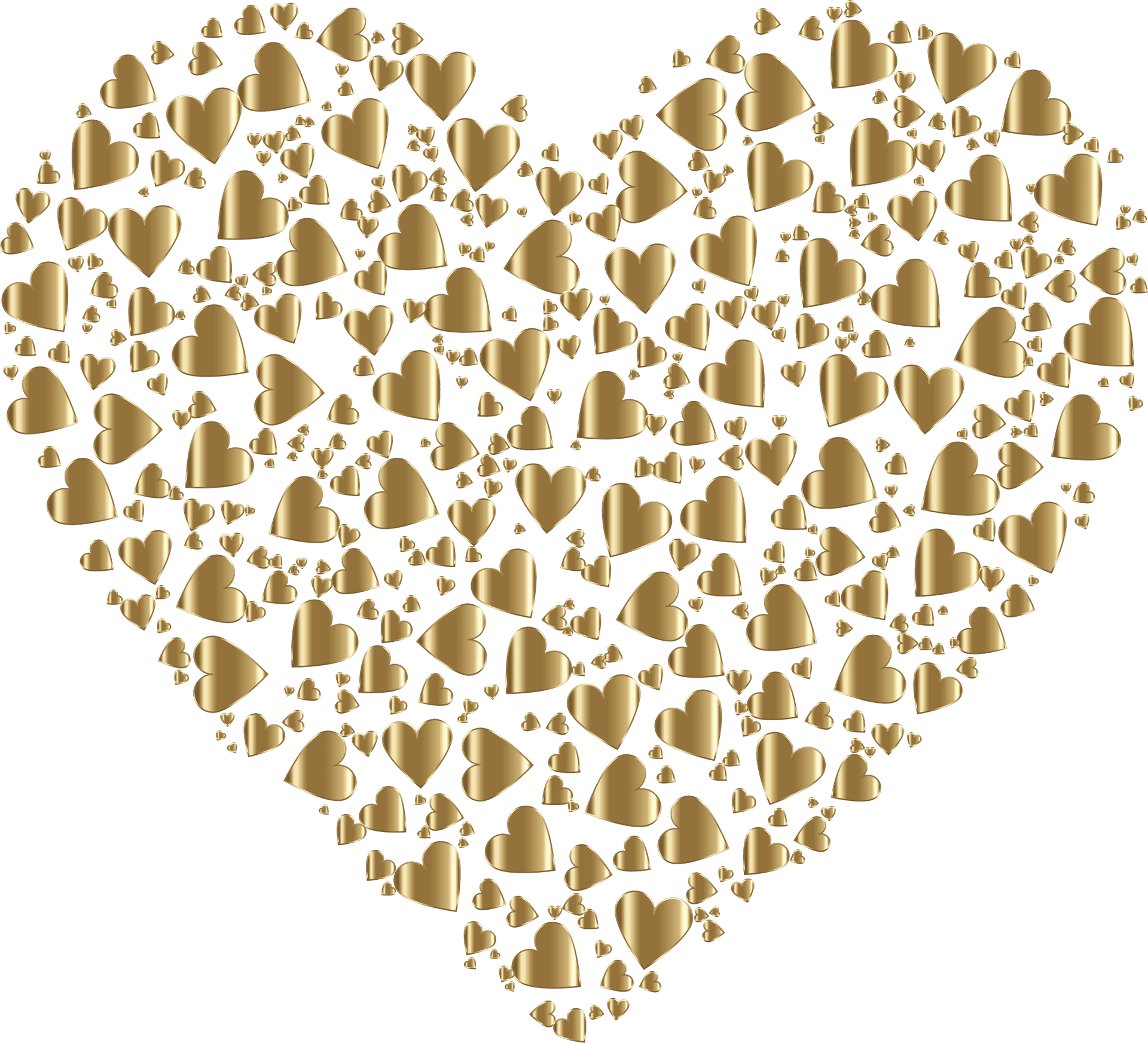 Golden Hearts Pattern Teal Background PNG image