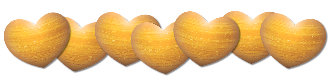 Golden Hearts Row PNG image