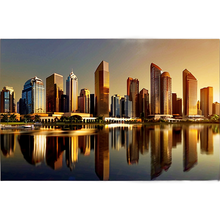 Golden Hour Cityscape Photo Png Buu PNG image