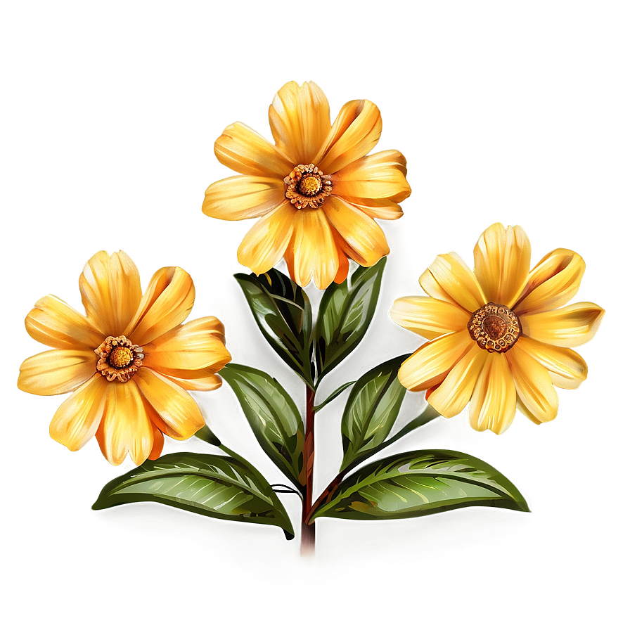 Golden Hour Flowers Png Dao PNG image