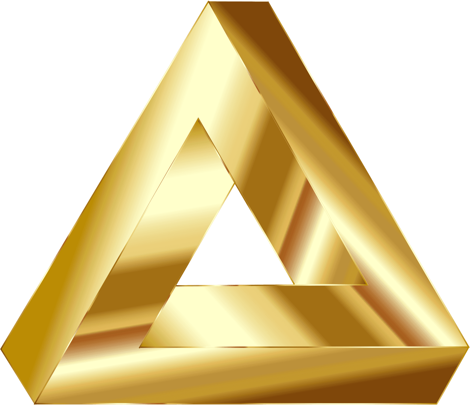 Golden Impossible Triangle PNG image