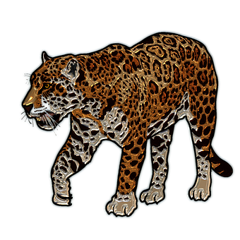 Golden Jaguar Illustration PNG image