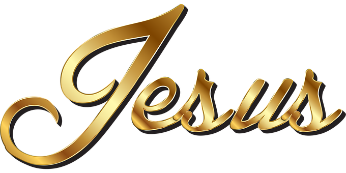 Golden_ Jesus_ Calligraphy PNG image